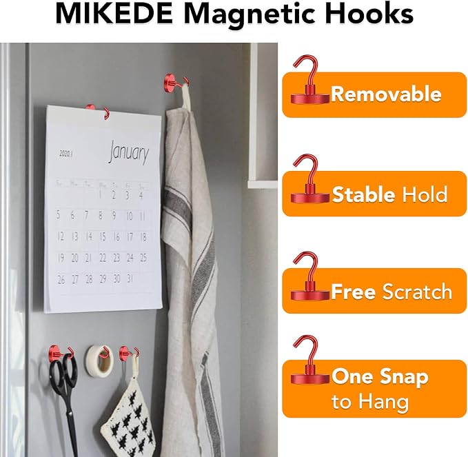 MIKEDE Magnetic Hooks Heavy Duty, 150LB Strong Magnet - Image 3