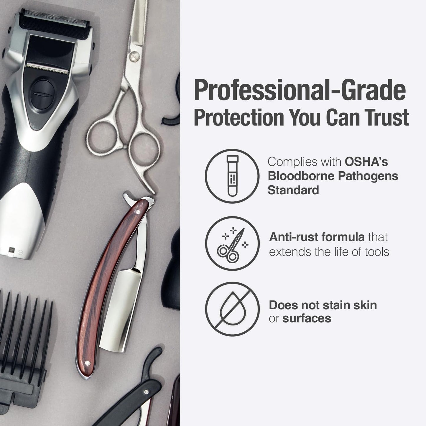 BARBICIDE Disinfectant Concentrate – Pint (16 Fl Oz) | EPA-Registered, Hospital-Grade Germicide for Salons & Barbershops | Anti-Rust Solution for Shears, Combs & Professional Tools