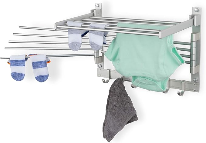 brightmaison BGT Wash Clothes Drying Rack Wall Mount Laundry Room Organizer by Brightmaison