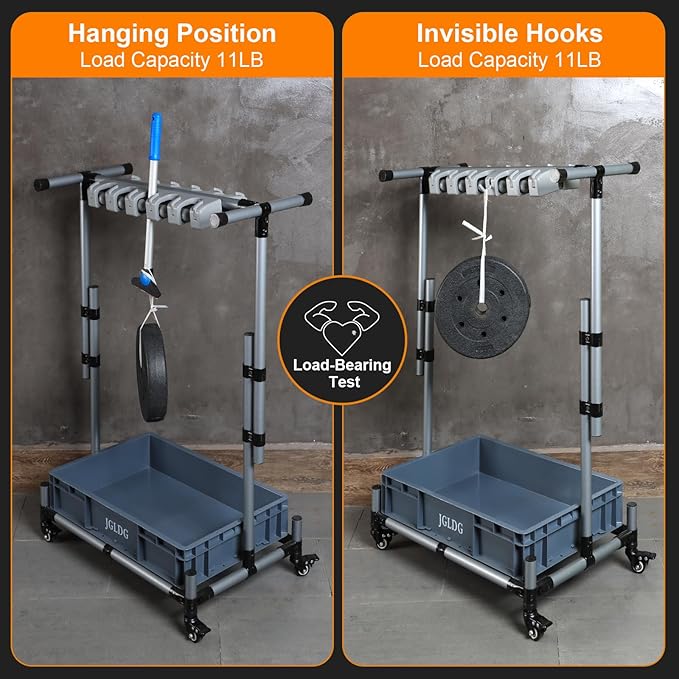 Freestanding Mobile Cleaning Tool Storage Rack, Mop and Broom Holder - Image 6