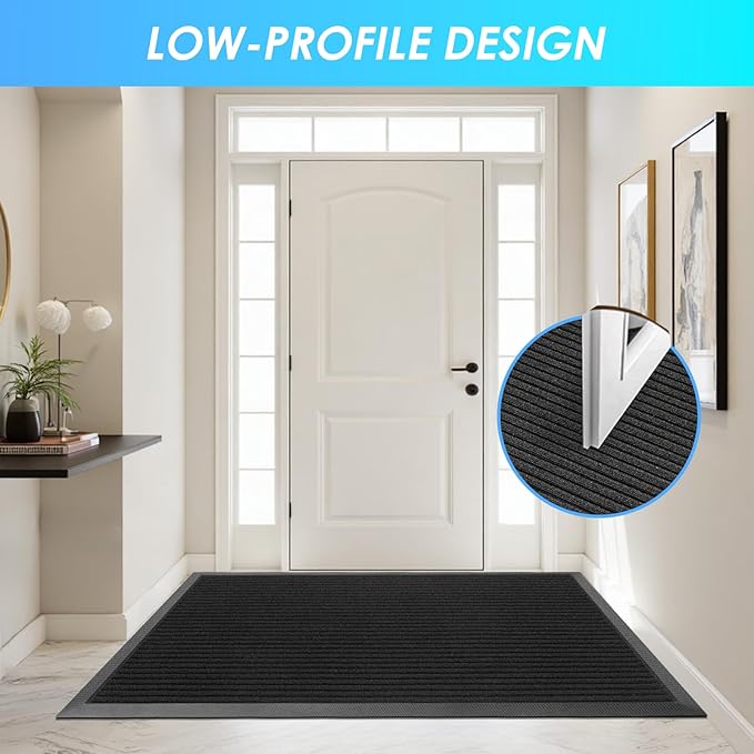 Vicwe Front Door Mat Indoor Outdoor Entrance, Low Profile, Easy Clean Entryway - Image 5