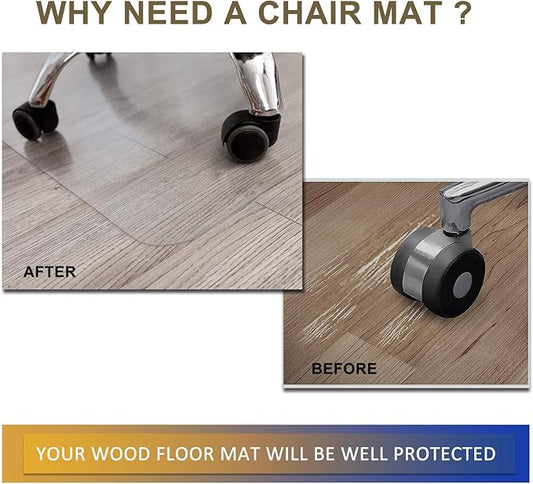 Chair Mat for Hardwood Floor, 53”x 45” Office Chair Mat, Floor Mat for Office - Image 2