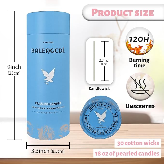 Unscented Pink Pearled Candle 18oz Luxury Sand Candle Granulated Wax - Image 2