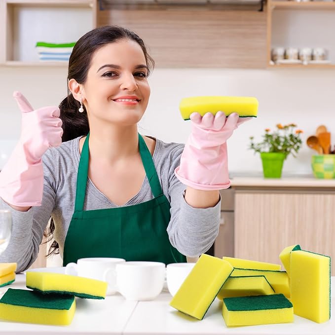 Tanlade 60 Pcs Individually Wrapped Sponge Dishwashing Sponge Bulk Non Scratch - Image 5