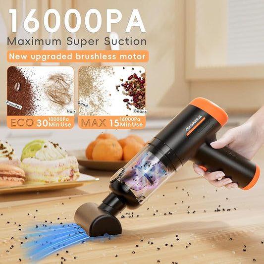 COLORCORAL Handheld Vacuum Cordless Rechargeable 16000Pa High Power Car Vacuum - Image 2