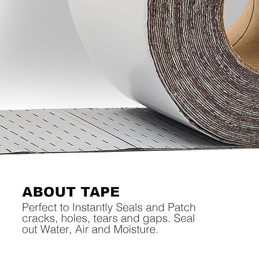 White RV Roof Sealant Tape, UV-Resistant, Weatherproof Patch - Image 4