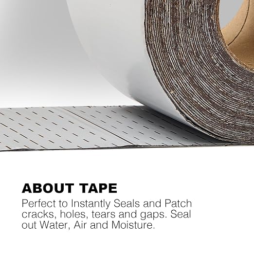 White RV Roof Sealant Tape, UV-Resistant, Weatherproof Patch - Image 4
