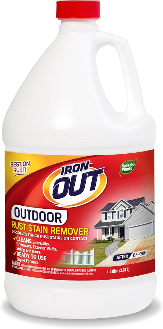 Iron OUT Liquid Rust Stain Remover, Quickly Removes Rust Stains from Concrete by SummitBrands