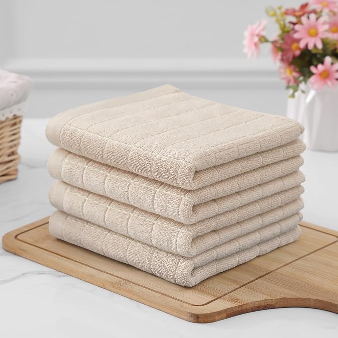 Homaxy 100% Cotton Terry Kitchen Towels, Checkered Designed, Soft and Super - Image 8