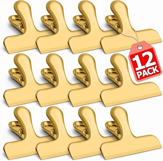 VNDUEEY 12 Pack Chip Clips, Stainless Steel Bag Clips by VNDUEEY