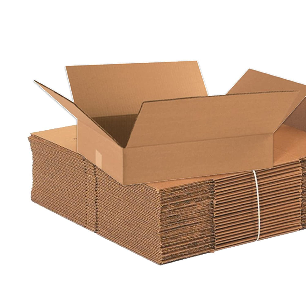 BOX USA 18144 Flat Corrugated Cardboard Box 18" L x 14" W x 4"...
