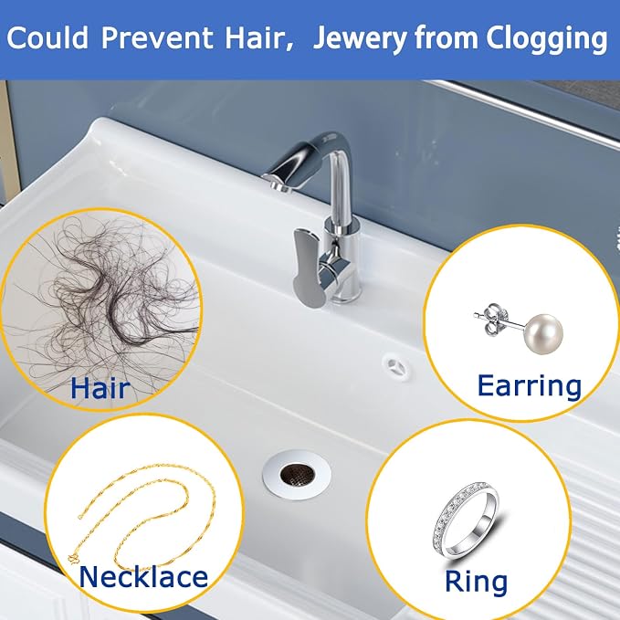 Bathroom Sink Drain Strainers for 1.1"-1.6" Depth Than 1.6" Drain Hole Catcher - Image 5