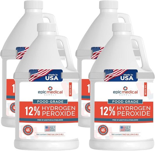 12% Food Grade Hydrogen Peroxide – Ultra-Concentrated H2O2 Peroxide Cleaner – 1 by EpicMedicalSupply
