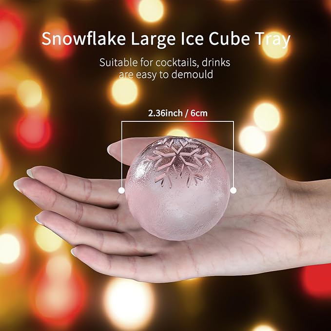 Novelty Christmas Snowflake Tree Ball Ice Maker Mold Set of 4, Funny Christmas - Image 5