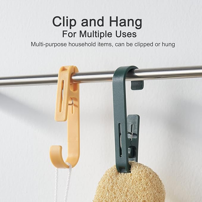 Large Clothes Pins Towel Clips, Strong Plastic Clothes Hanger. S Hook - Image 3