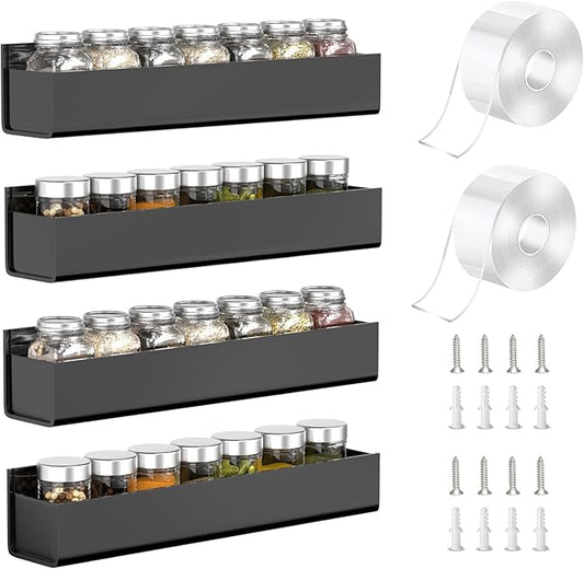 PMMASTO Adhesive Acrylic Spice Rack Organizer by PMMASTO