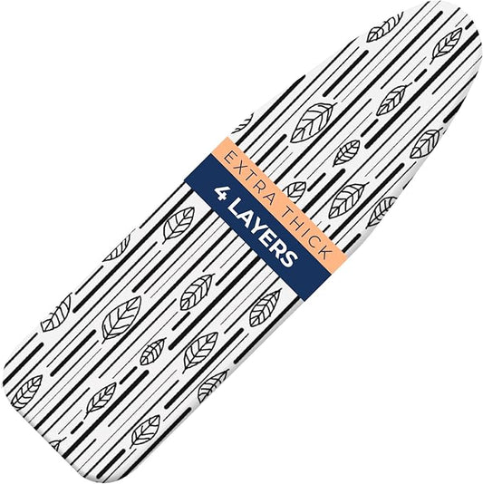 Ironing Board Cover and Pad Extra Thick Heavy Duty Padded 4 Layers Non Stick by happhom