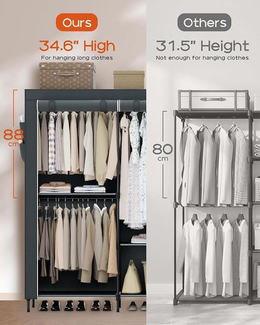 Clothes Rack, Portable Closet, 81.5 Inch Large Capacity Wardrobe Closet - Image 2