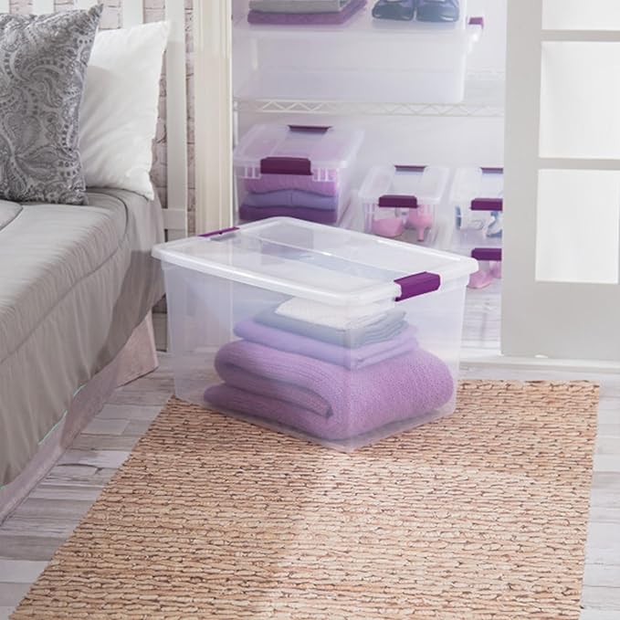 Sterilite 12-Pack ClearView Latch Box, Stackable Storage Organizer Bins - Image 4