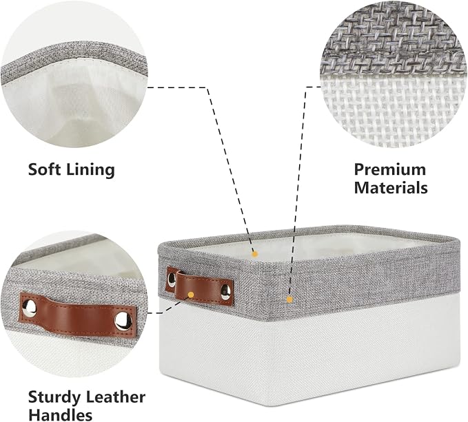 DULLEMELO Storage Baskets Bins for Organizing, Small Fabric Baskets for Shelves - Image 3