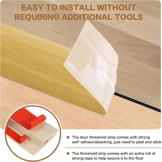 Floor Transition Strip Vinyl Door Threshold Ramp Self Adhesive Carpet Edging - Image 2