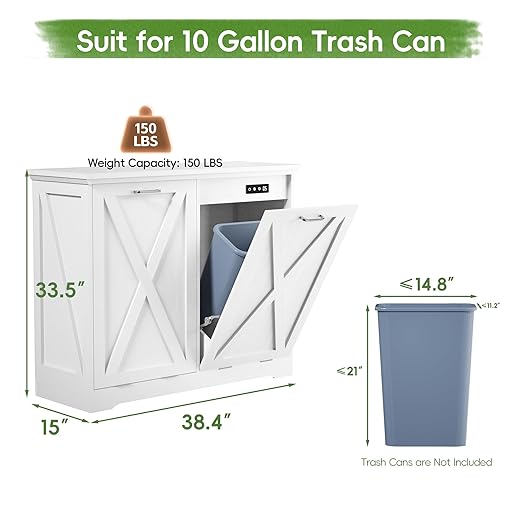 Betterhood Tilt Out Trash Can Cabinet, Hidden Trash Bin - Image 2