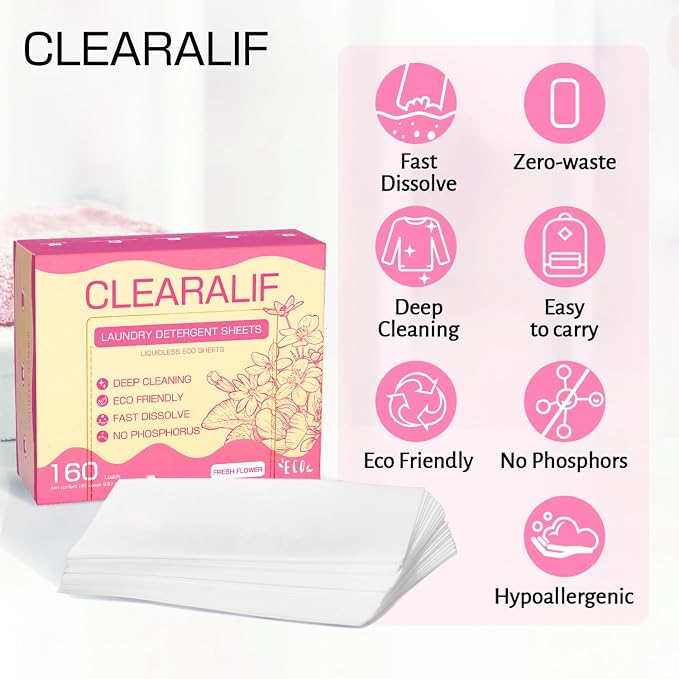 Laundry Detergent Sheets Up to 160 Loads, Fresh Flower - Image 4