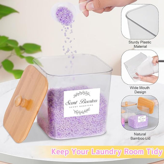 efluky 4+1 pack Laundry Pods Container & Dryer Sheet Holder Set, Laundry Pods - Image 2