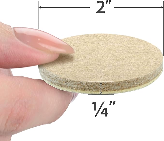 16 Heavy-Duty Felt Furniture Pads 2” 1/4” Thick X-Protector! Round Felt Pads - Image 4