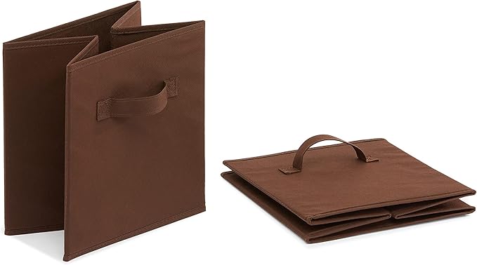 Amazon Basics Cube Organizer Storage Bins Handles, Collapsible Fabric, - Image 7