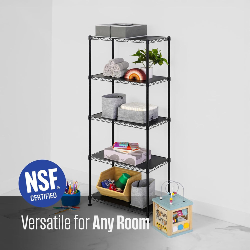 SafeRacks NSF 5-Tier Heavy Duty Steel Wire Shelves (24"x14"x60")
