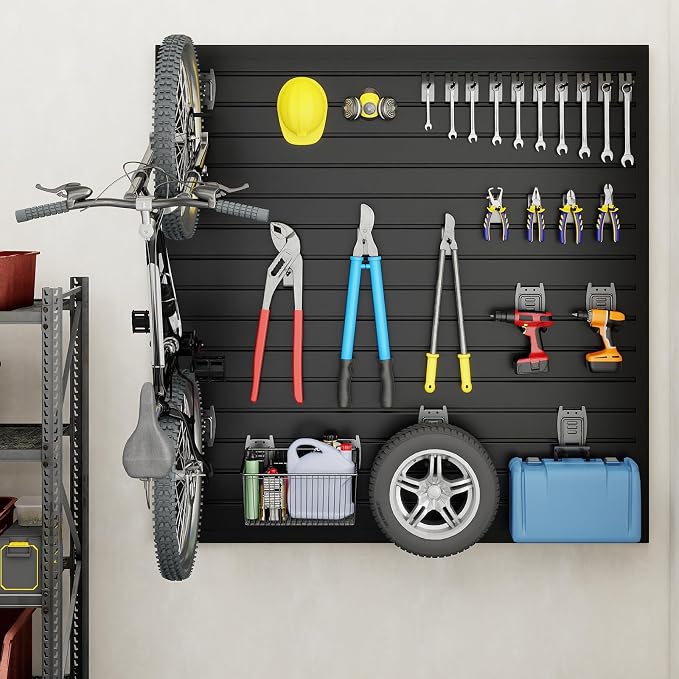 DoCred Slatwall Paneling Organizer, 4x4 FT PVC Garage Slat Wall Storage Systems - Image 6