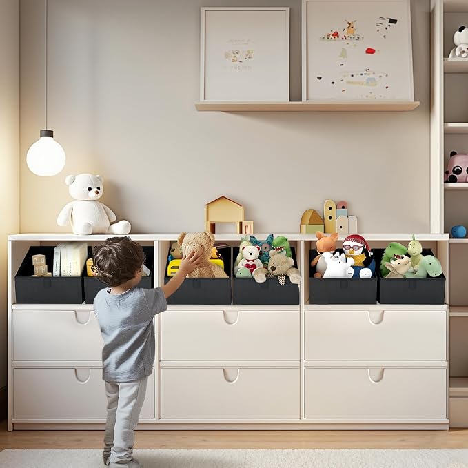 DIMJ Trapezoid Storage Bins for closet shelves, Closet Organzier Bins - Image 3