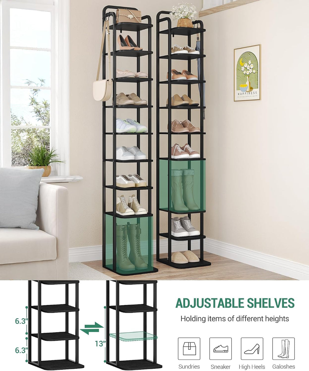 Hzuaneri Vertical Shoe Rack, Shoe Shelves, Wood Shoe Organizer for Closet, En...