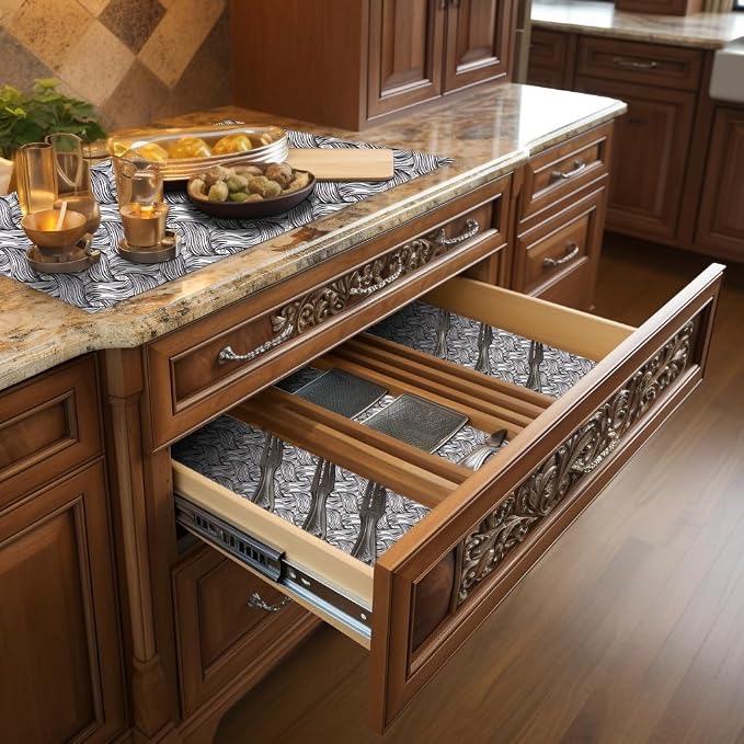 Cabinet Liners 5Rolls 18 x 96 Inch Wide Non Adhesive Kitchen Drawer Liner - Image 8