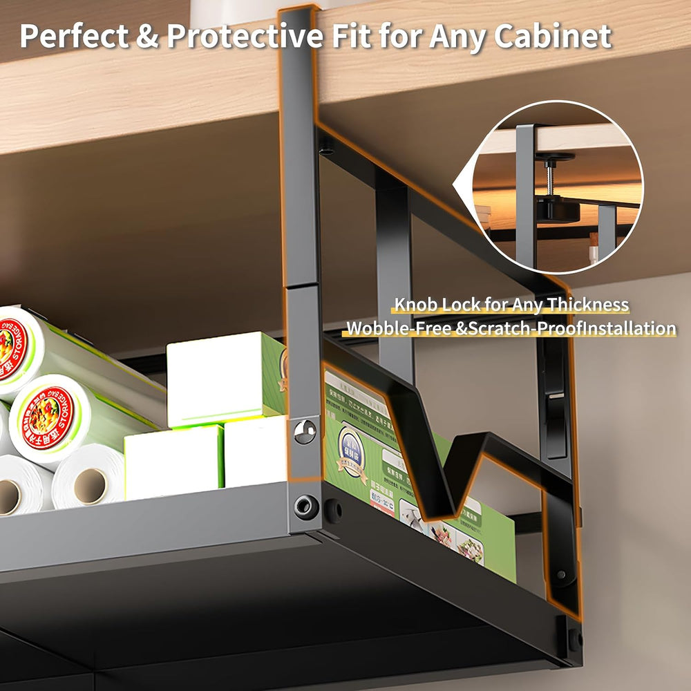 PrueBox Under Shelf Storage Basket Organizer Adjustable Heavy Duty Hanging