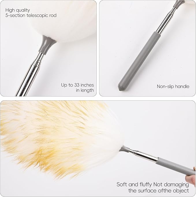 Mini Feathers Duster, Telescoping Lambswool Dusters - Image 4
