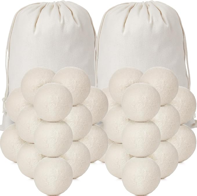 Roowest 46 Pcs Wool Dryer Balls Set Reusable Laundry Wool Balls by Roowest