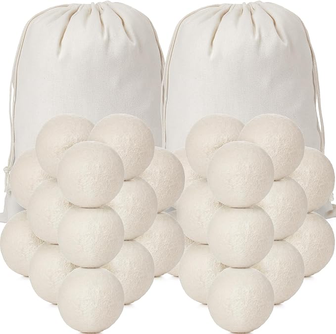 Roowest 60 Pcs Wool Dryer Balls Set Reusable Laundry Wool Balls by Roowest