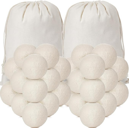 Roowest 60 Pcs Wool Dryer Balls Set Reusable Laundry Wool Balls by Roowest