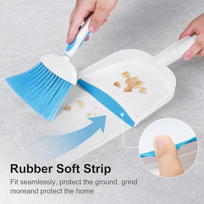 NACENA Small Dust Pan and Brush Set, Mini Broom and Dustpan Set Small Hand - Image 3