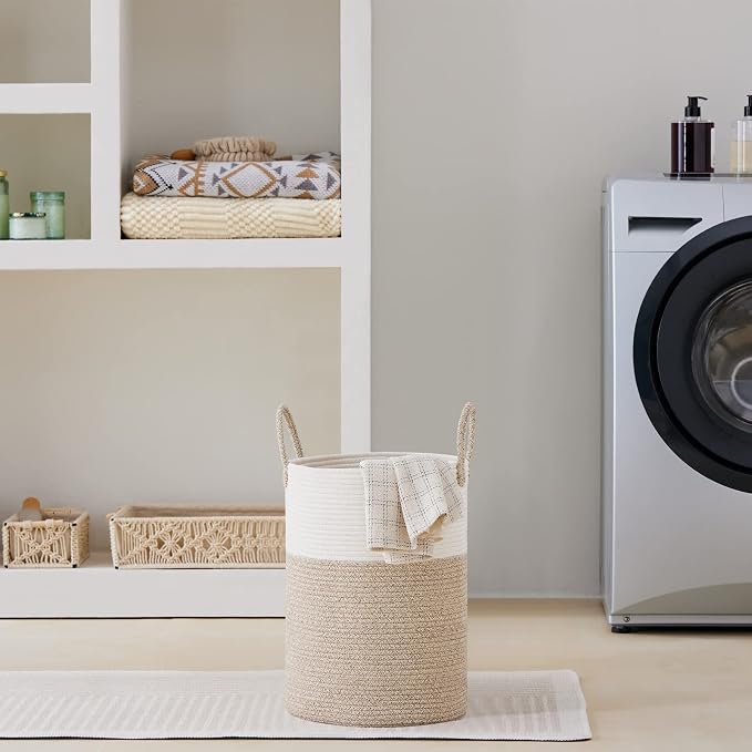 VIPOSCO Tall Laundry Hamper, Woven Rope Storage Basket - Image 7