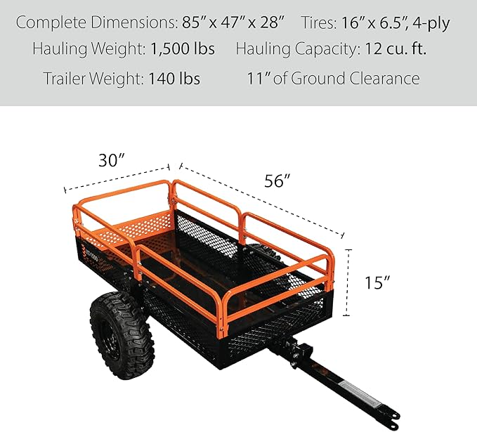Impact IMPLEMENTS® 1500lb Utility Cart Cargo Trailer - Image 3