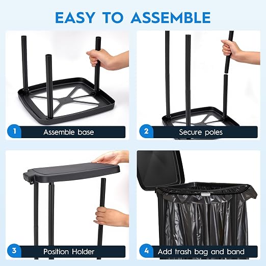 Portable Trash Bag Holder Collapsible Garbage Bin - Image 5