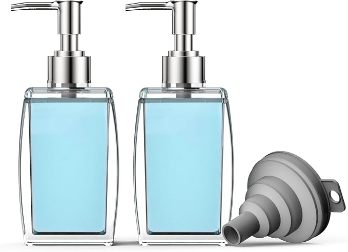 Navy Blue Soap Dispenser with Refillable Plastic Pump by Unknown