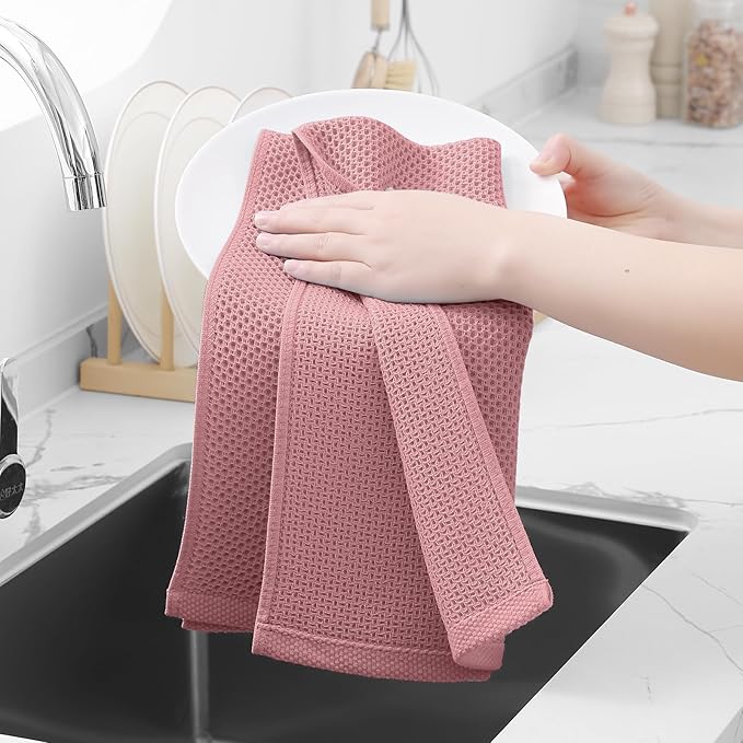 Homaxy 100% Cotton Waffle Weave Kitchen Dish Towels, Ultra Soft Absorbent Quick - Image 4
