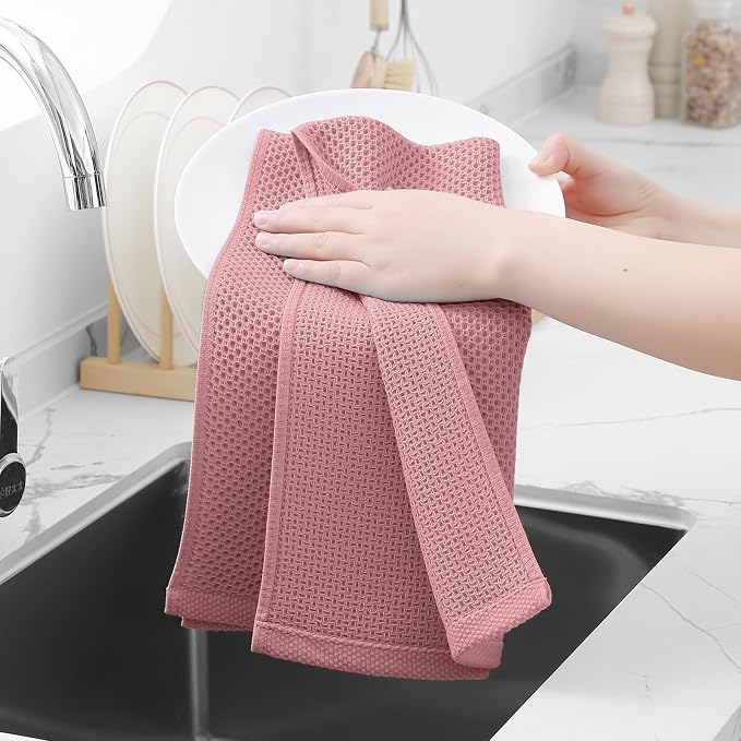 Homaxy 100% Cotton Waffle Weave Kitchen Dish Towels, Ultra Soft Absorbent Quick - Image 4