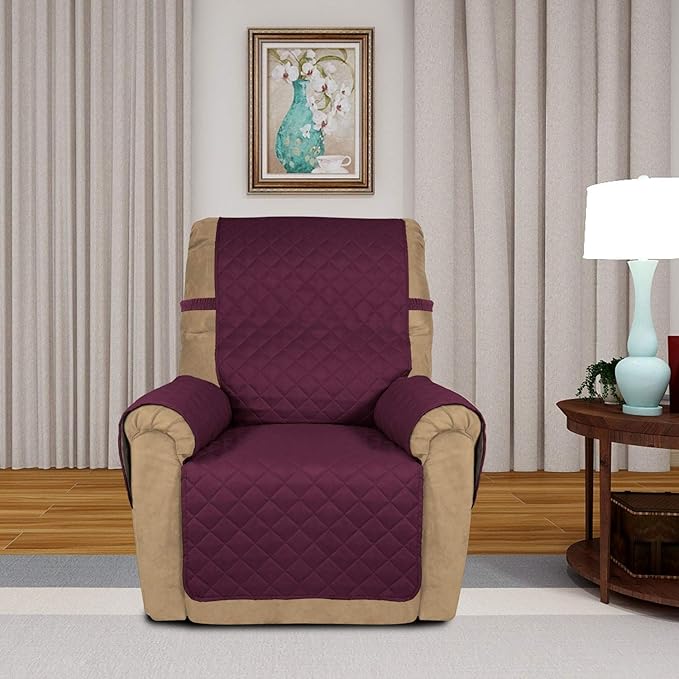 PureFit Reversible Quilted Recliner Sofa Cover, Water Resistant Slipcover - Image 2