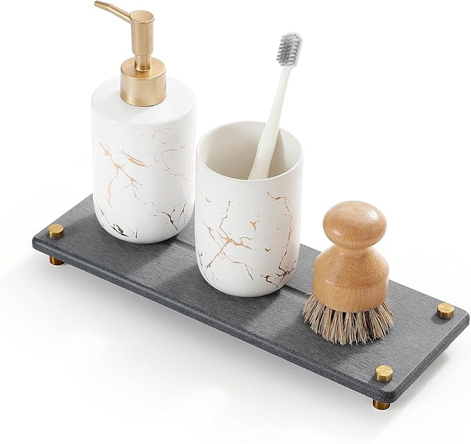 Kitchen Sink Caddy Water Absorbing Stone Drying Tray, Diatomite Bathroom Sink by Razborci