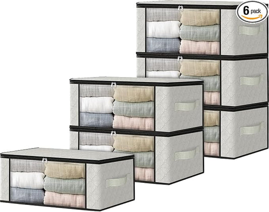 HomeHacks Storage 6-Pack Clothes Organizer Storage Bags Foldable Storage Box by HomeHacks